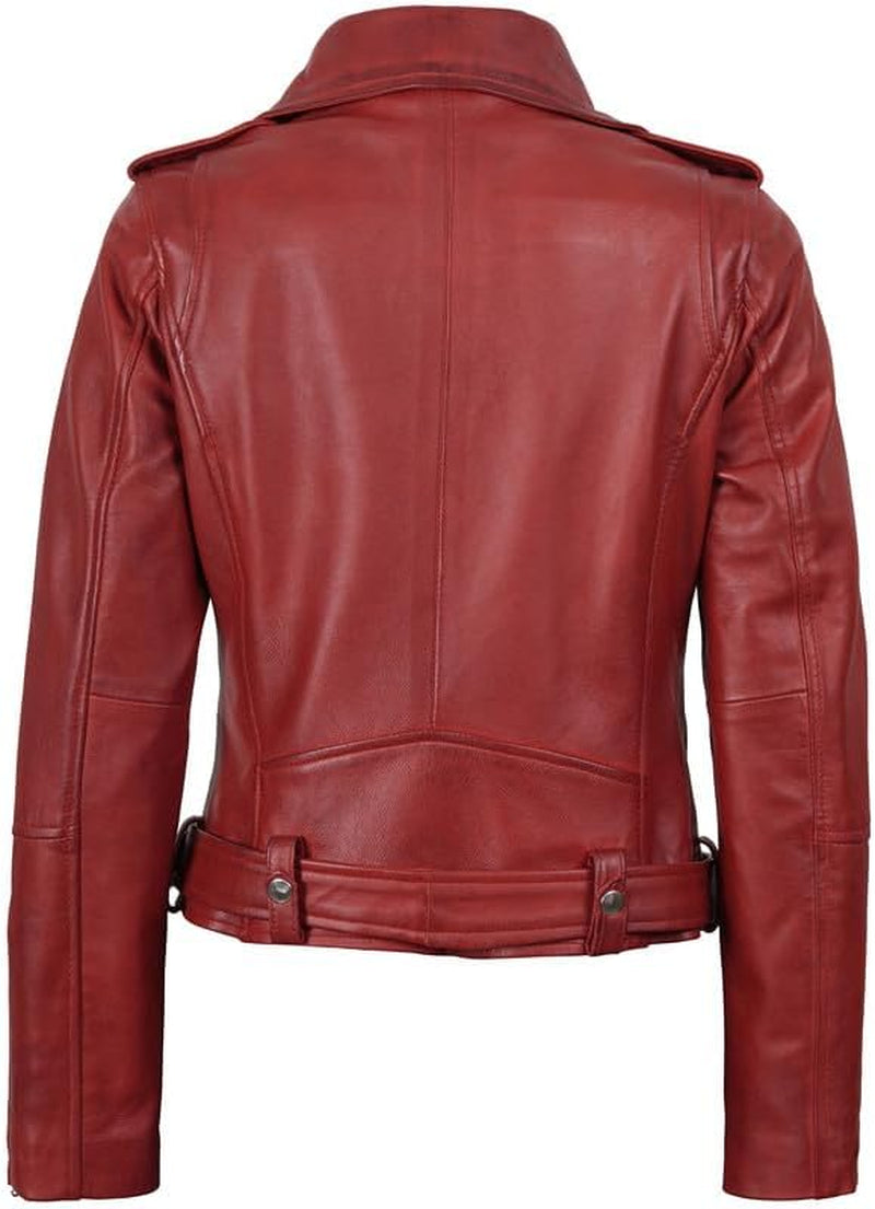 Asymmetrical Lambskin Leather Jacket Women - Stylish Womens Leather Jackets