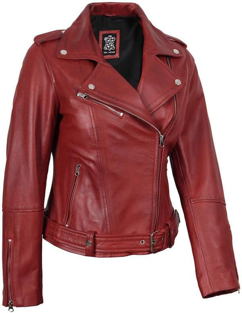 Asymmetrical Lambskin Leather Jacket Women - Stylish Womens Leather Jackets