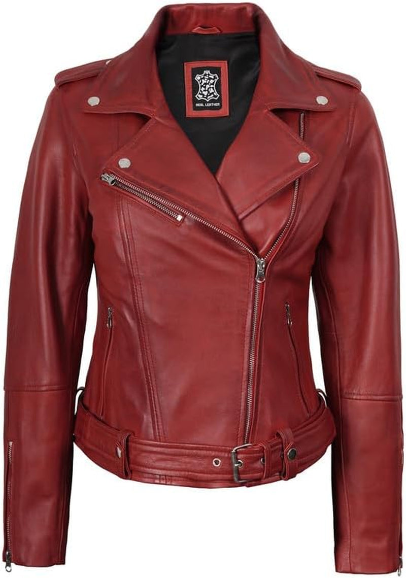 Asymmetrical Lambskin Leather Jacket Women - Stylish Womens Leather Jackets
